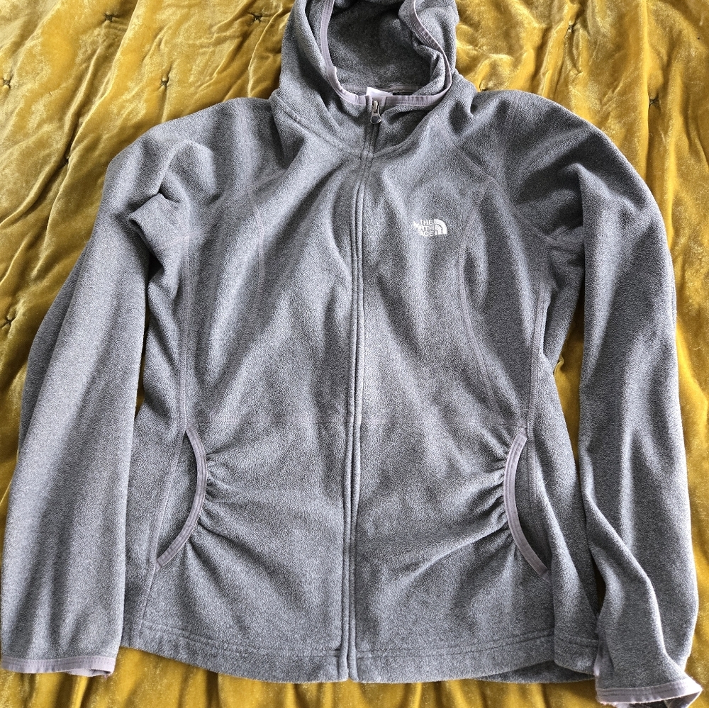 The North Fave Gray Fleece Zip-Up Hoodie